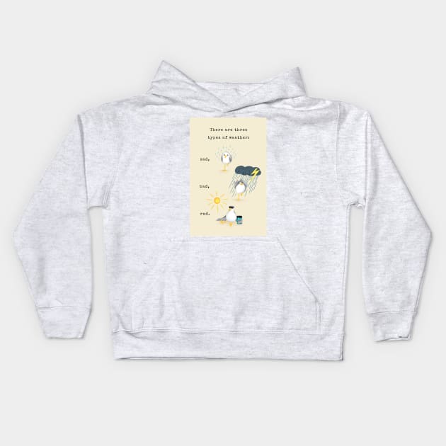 Three Types of Weather Kids Hoodie by illucalliart